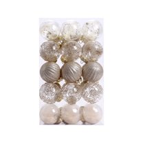 30ct Christmas Ball Ornaments-60mm/2.36" Shatterproof Clear Plastic Xmas Balls Baubles Set with Stuffed Delicate Sparkling, Hanging Christmas Tree Decorations