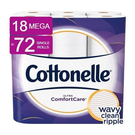 Cottonelle Ultra ComfortCare Toilet Paper, 18 Mega Rolls (= 72 Regular