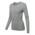 thumbnail image 2 of A2Y Women's Basic Solid Long Sleeve Crew Neck Fitted Thermal Top Shirt Heather Grey M, 2 of 5