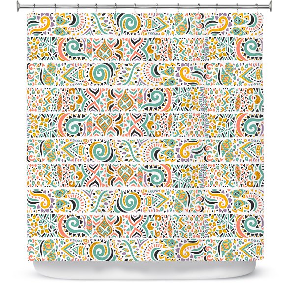 Shower Curtains 70" x 73" from DiaNoche Designs by Pom Graphic Design - Jungle Doodles
