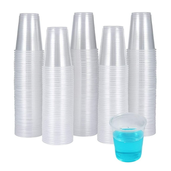 3 OZ Clear Plastic Cups, Disposable Bathroom Mouthwash Cups, Small Plastic Espresso Tumblers Ideal for Drinking Tasting, Food Samples