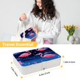 thumbnail image 5 of Flamingo PU Leather Jewelry Box with Removable Compartment and Earring Holder, Portable Travel Organizer, 5 of 6