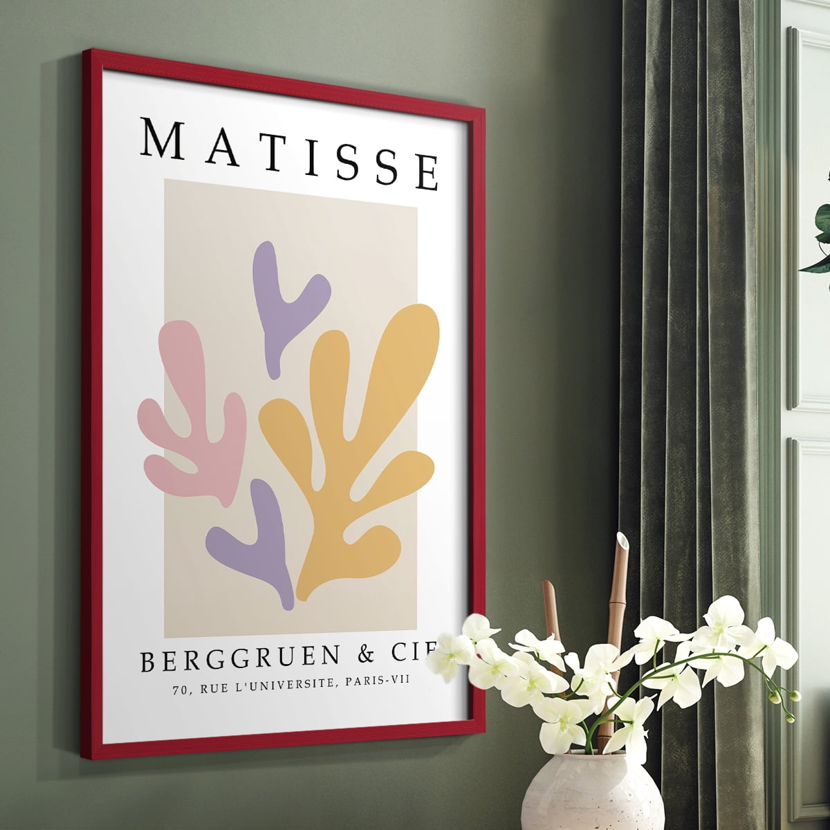Matisse CCCXXXIV in Red Solid Wood 16 x 20 Framed Print