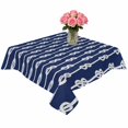 thumbnail image 2 of Navy Blue Knot Table Cloth Waterproof Tablecloths, Nautical Striped Monochrome Ocean Tablecloth Dining Table Cover for Kitchen Party Tabletop Outdoor, Square Tablecloth 60x60 Inch, 2 of 9