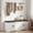 Beige White, variant on Storage Bench with Seat Cushion, 2 Tier Entryway Bench with 4 Barn Doors, Adjustable Shelves, 47.36" Shoe Bench for Entryway Hallway Bedroom Living Room, Greige