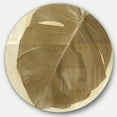 thumbnail image 1 of Designart 'Botanical Beige Retro Leaf' Art Mural Rond en Métal Style Ferme, 1 of 3