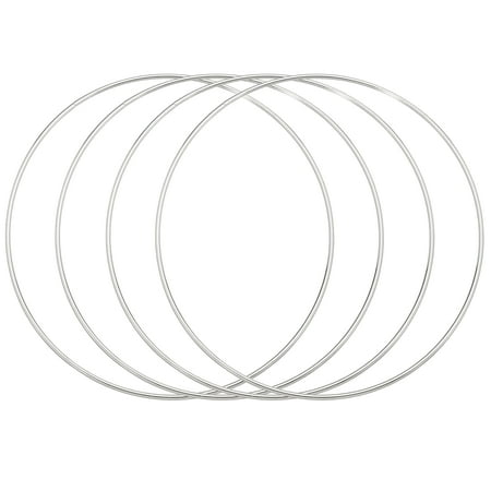 Uxcell 4Pcs Dream Catcher Rings, 7.1" Metal Hoops for Crafts Wreath Hoop Rings for Wall Hanging Crafts Home Decorations DIY Wedding Wreath Decor, Silver 6.9"