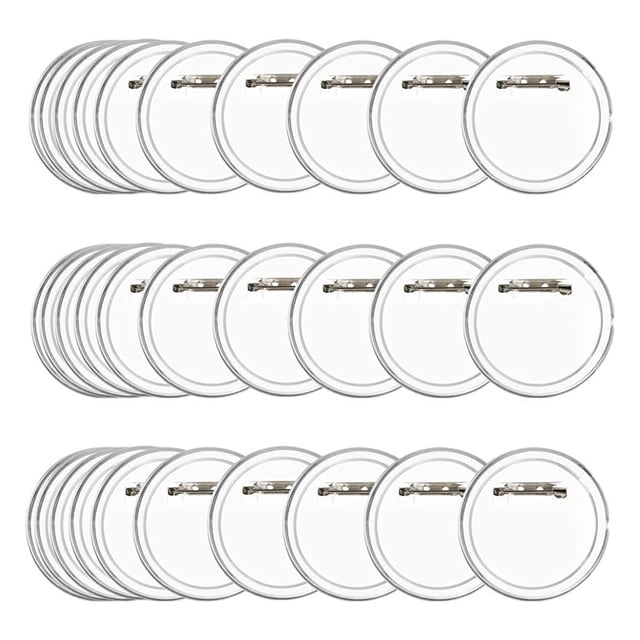 Paquete de 30 Botones Transparentes de 58 mm, Diseño de Acrílico, Insignias de Botones con Imagen Transparente, Kit de Insignias para Manualidades de Bricolaje3