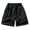 thumbnail image 4 of LADIGASU Men's Solid Color Casual Elastic Waistband Zipper Pocket Workwear Shorts, 4 of 8