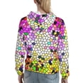 thumbnail image 7 of Picia Colorful Tie Dye Stained Glass 3 Pattern Casual Women's Hoodie, Hooded Sweatshirt with Kangaroo Pocket, Comfortable Pullover with Eye-catching Drawstrings-Small, 7 of 7