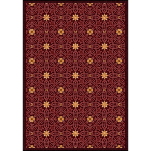Joy Carpets Any Day Matinee Fort Wood 7'8" x 10'9" Area Rug in Color Burgundy