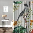 thumbnail image 2 of Orinice Bathroom décor set, shower curtain Tropical plant shower curtain with 12 bathroom hooks Green banana leaves with ostrich animals 69x72, 2 of 7