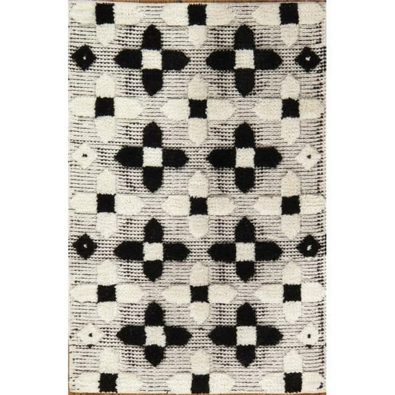 Pasargad Home PFTS-2 2X3 Pasargad Home Modern Collection Hand-Knotted Lamb's Wool Ivory Area Rug- 2' 0' X 3' 0'