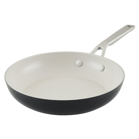 KitchenAid Hard Anodized 10 Inch Ceramic Nonstick Frying Pan, Oven Safe to 500°F, Matte Black
