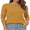 Mustard Yellow, variant on QUALFORT Women’s Crew Neck Pullover Sweater, Soft Lightweight Long Sleeve Knit Top, Solid Color Casual Sweater, Mustard Yellow M