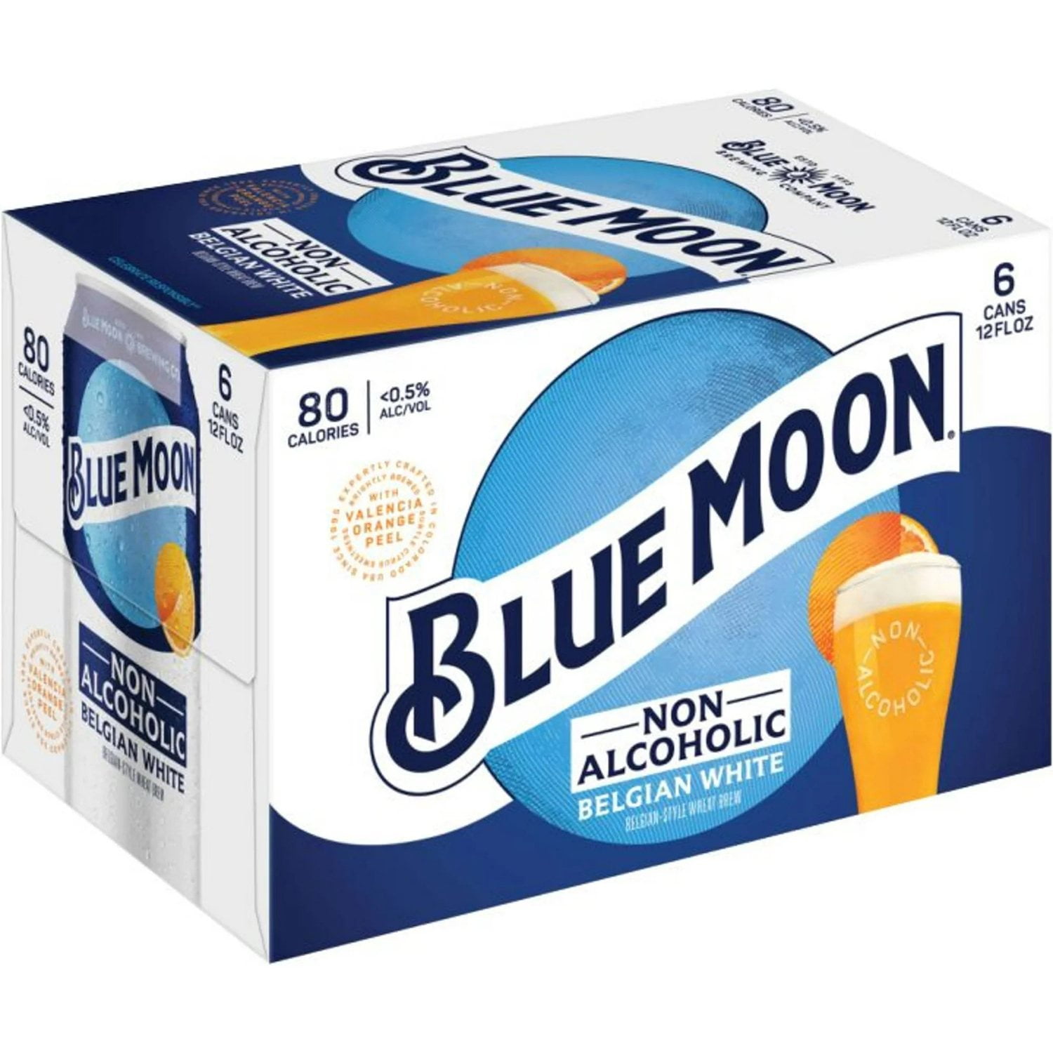 Blue Moon Belgian White Non-Alcoholic Beer, 12 fl. oz. can, 6 pk ...