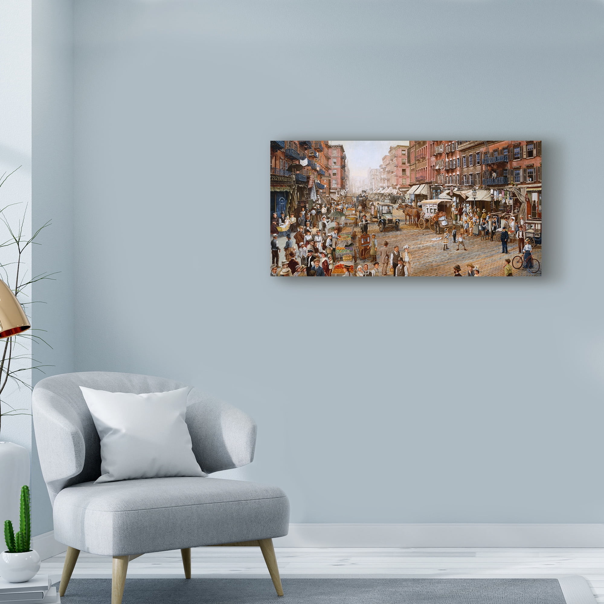 Trademark Fine Art 'The Street Merchants' Canvas Art by Les Ray