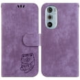 thumbnail image 2 of Compatible avec Motorola Moto Edge Plus 2022 Étui Portefeuille à Rabat Mignon en Relief Tiger avec Porte-Cartes, 2 of 5