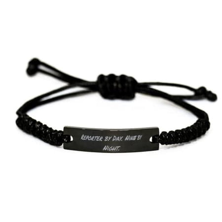 amangny Cool Reporter, Reporter by Day. Ninja by Night, Best Black Rope Bracelet for Coworkers from Coworkers