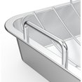 thumbnail image 4 of onlyfire Roasting Pan with U-Rack - Stainless Steel Barbecue Bakeware Roaster, 16 Inch Rectangular Turkey Roaster Lasagna Pan for Roasting Turkey, Chicken, Meat & Vegetables, Oven Safe, 4 of 8