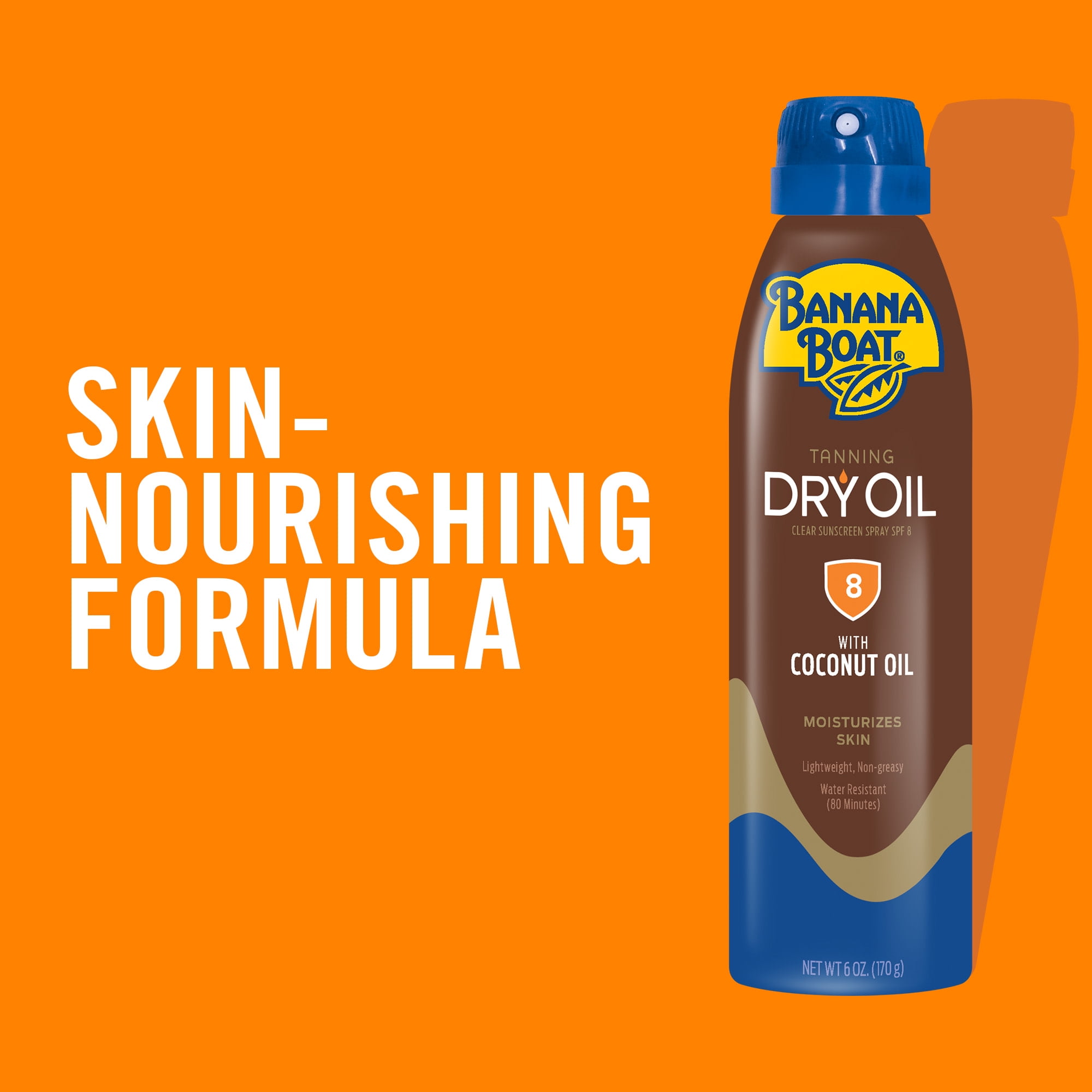 (2 pack) Banana Boat Tanning Dry Oil Clear Spray Sunscreen SPF 8, 6oz