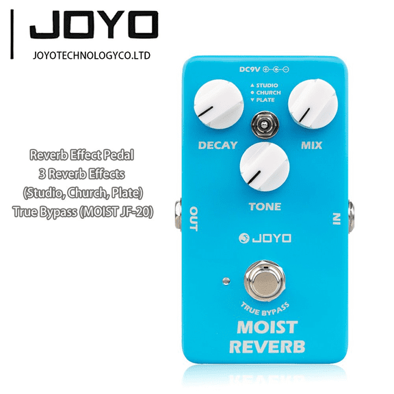 JOYO JF-20 MOIST Aluminum Alloy Digital Reverb Guitar Effect Pedal, 3 Reverb Modes with True Bypass for Electric Guitar