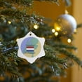 thumbnail image 7 of 3drose, the Map and Flag of the Netherlands with Netherlands Printed in English and Dutch, 3 inch Snowflake Porcelain Ornament, 7 of 7