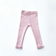 thumbnail image 4 of Ulitacool Girls Pants Solid Color Dance Pants Leggings Slim Leg Tight Basic Trousers Fall Winter Casual Slacks Relax Fit Pant Pink Size 18-24 Months, 4 of 6