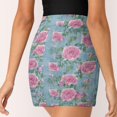 thumbnail image 5 of Floral Blue Pink Pattern Women's Shorts Non-Slip Single Pocket A-line Trouser Skirt Summer Shorts Casual Shorts for Women, 5 of 7