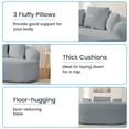thumbnail image 3 of ZAFLY 67” Cloud Comfy Sofa, Deep Seat Loveseat for Living Room, Chenille 2 Seater Cloud Couch, No Assembly Required - Light Gray, 3 of 10