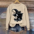 thumbnail image 5 of Frostluinai Women Halloween Sweatshirt Vintage Witch Graphic Pullover Crew Neck Long Sleeve Thin Fleece Fall Sweat Shirts Holiday Outfits, 5 of 6