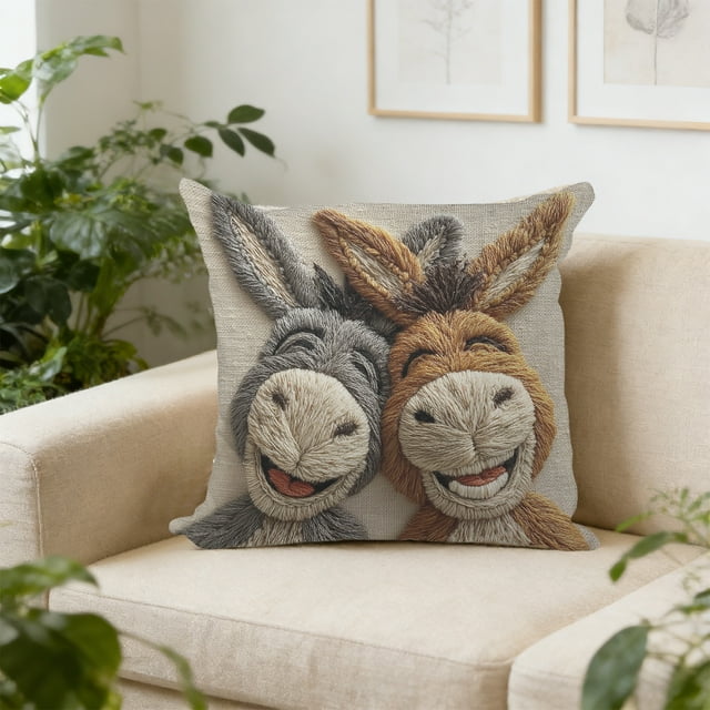 FcBaudy Pillow Case Pillow Cover Cute Animals Printing Sofa Living Room Decorative Throw Pillow Cushion Cushion Cover polyester Faux Embroidery Printed Throw Pillowcase