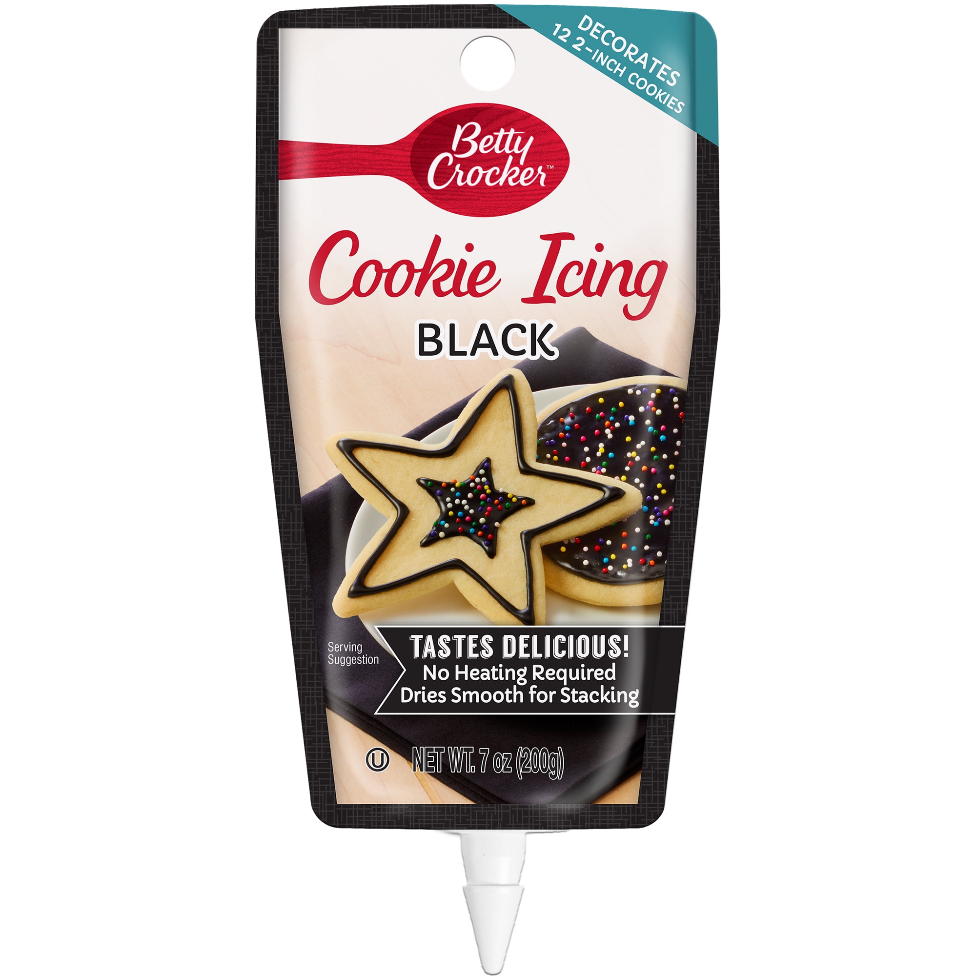 Betty Crocker Decorating Cookie Icing, Black, Vanilla Flavor, 7 Ounces
