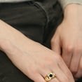 thumbnail image 4 of Gem Stone King 18K Yellow Gold Plated Silver Men's Solitaire Ring Onyx Moissanite (1.68 Cttw), 4 of 6