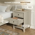 thumbnail image 4 of Bestier Farmhouse Nightstand with Charging Station, Set of 2 Wood Bedside Table with 2 Drawers , Sofa Side End Table Night Stand for Living Room, Bedroom, Home Office,  Light Oak, 4 of 10