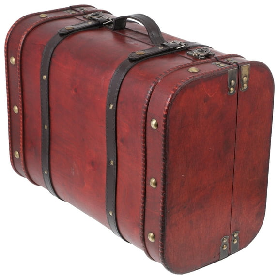 OUNONA  Large Wooden Multi Purpose Storage Box Packing Suitcase