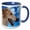 Blue/White, variant on 3drose, Borzoi Portrait, 11oz Two-tone Yellow Mug