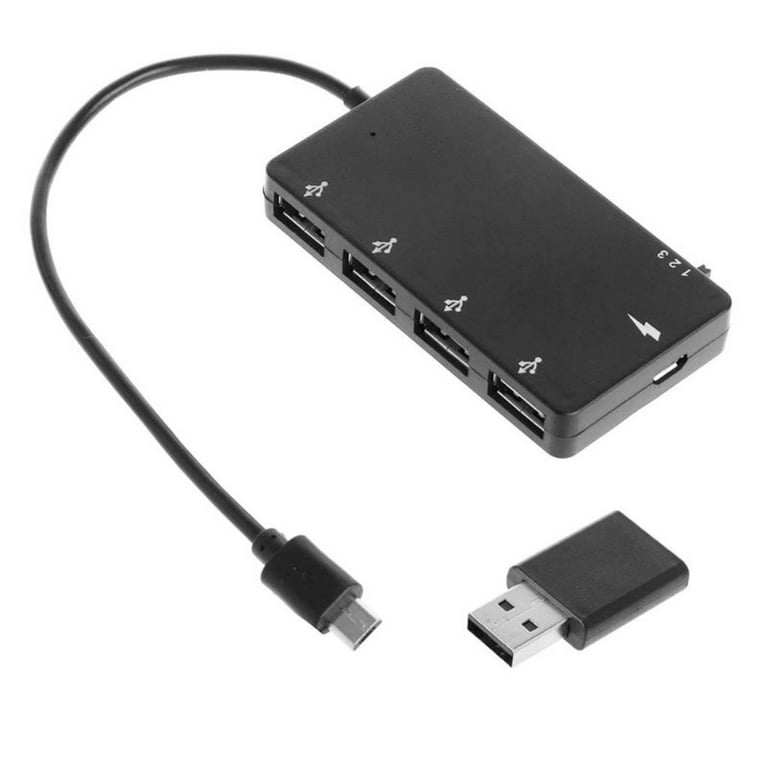 Søg Dwelling Diskriminere 4 Port Micro USB OTG Hub Power Charging Adapter Cable for Windows Tablet, Android  Smartphone,PC - Walmart.com