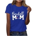 thumbnail image 2 of Meichang T-Shirts Baseball Mom pour Femmes, T-Shirts Graphiques Amusants à Manches Courtes, Col Rond, Blouses Décontractées, Tops de Jour de Match Mother's Day, Bleu S, 2 of 4