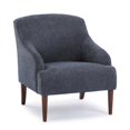 thumbnail image 4 of Aubrey Bleu Marine Tissu Polyester Rembourré Mi-Siècle Style Fauteuil, 4 of 14