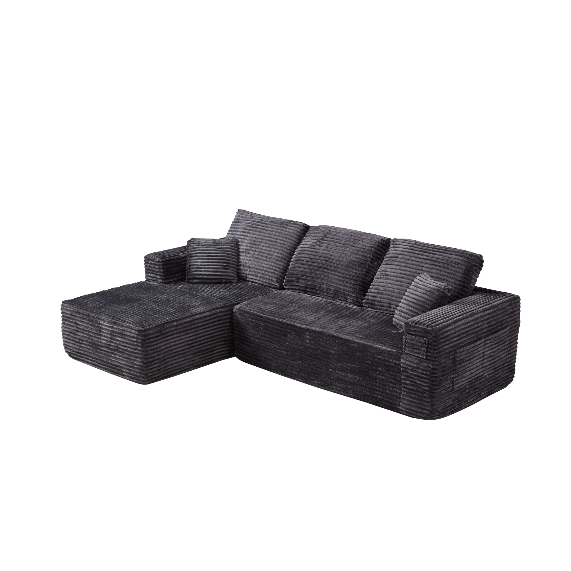 HOQBN 100.39" Cloud Sectional Couch with L-Shape Chaise,Modern Modular Sofa with Deep Seat,No Assembly Required,Compressed Packaging for Living Room Grey
