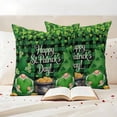thumbnail image 3 of St. Patrick's Day Outdoor Waterproof Pillow Covers, Spring Lucky Shamrocks Green Gnomes Plaid Decorative Square Throw Pillowcase Sofa Cushion Sham for Patio/Couch/Chair, 16"x16" 2 Pack, 3 of 8