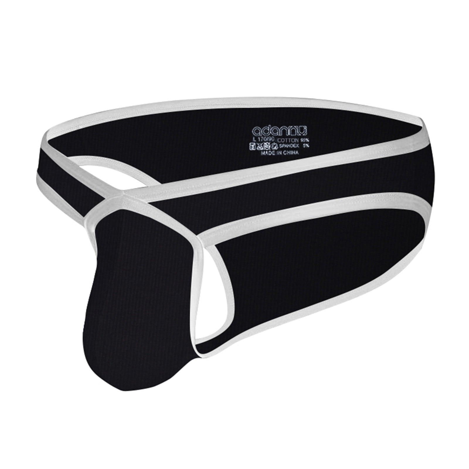 zuwimk Mens Underwear,Men's Jockstrap Underwear Cotton Jock Strap Briefs Black,XXL