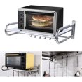 thumbnail image 3 of Stainless Steel Microwave Oven Wall Mount Shelf with 5 Hooks, Dingrich Kitchen Organizer Storage Holder Oven Bracket Wall Mounted, 3 of 10