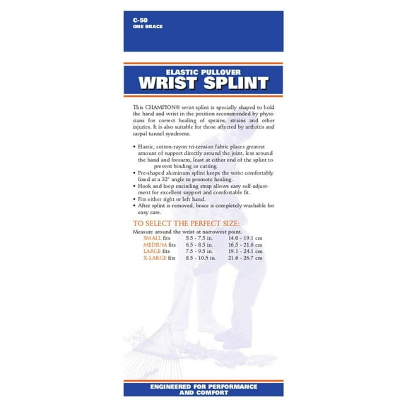 CHAMPION Wrist Splint Pullover Reversible Elastic Knit, Beige Reversible, Medium