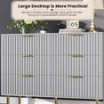 thumbnail image 5 of Garvee Fluted 6-Drawer Tall Dresser, Modern Wooden Storage Chest with Deep Drawers & Wide Top, Bedroom Organizer for Living Room, Hallway, Kids’ Room, Grey, 5 of 7