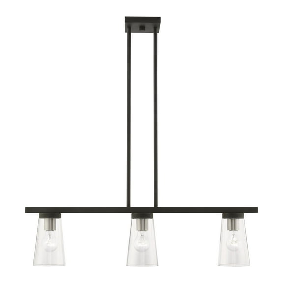 Livex Lighting - Cityview - 3 Light Linear Chandelier In Contemporary