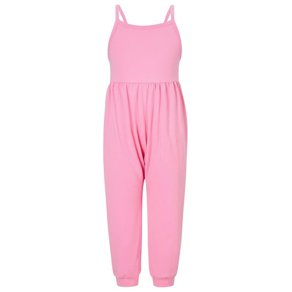 Vedolay Summer Jumpsuit For Girl Toddler Baby Girl Strap Jumpsuit Romper Solid Shorts Overall Summer Clothes,Pink 4-5 Years