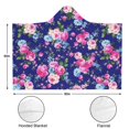 thumbnail image 3 of Wearable Blanket,Pioneer Flower Floral Print Pattern Hooded Wearable Flannel Blanket for Adults & Teens,Winter Poncho Shawl Wrap Cape Cozy Anti-Pill,60"x80", 3 of 5