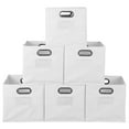 thumbnail image 3 of Niche Bacs de Rangement Pliables en Tissu Cubo, Ensemble de 6, Blanc, 3 of 5